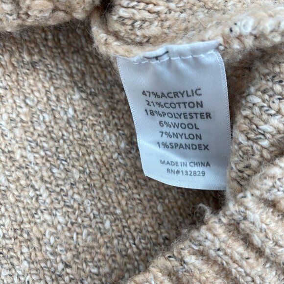 Tularosa Size M Lonestar Fringe Sleeve V-Neck Sweater in Peach Wool Blend - Picture 12 of 13